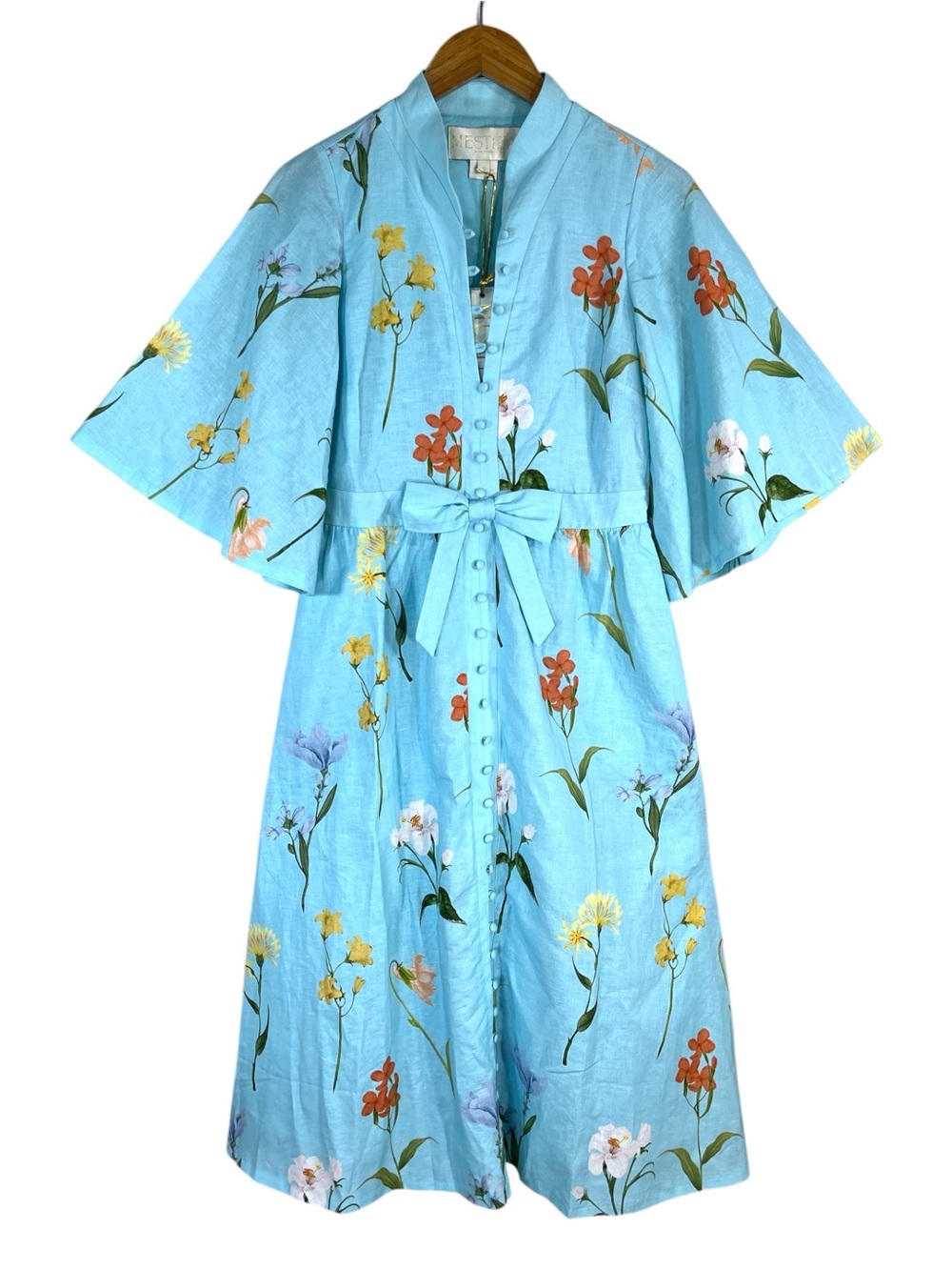 NWT Mestiza New York Carmen Garden Waltz Print Mandarin Collar Midi Dress Size 6 - Picture 5 of 9